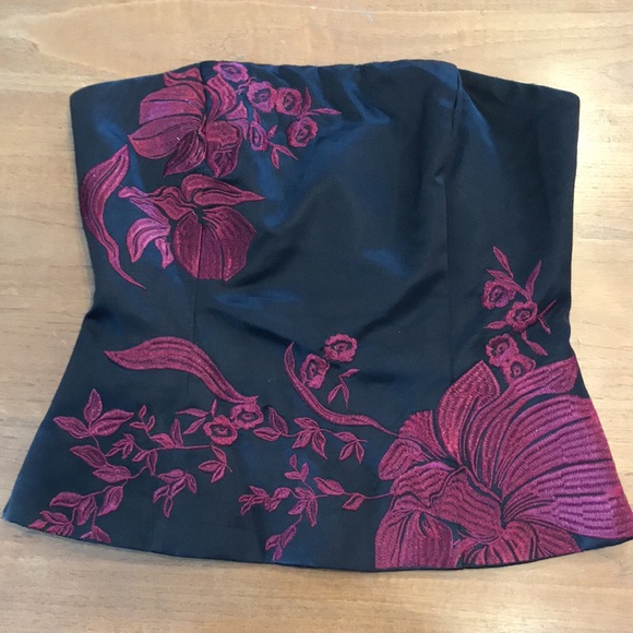 Vintage Chinoiserie Le Chateau Bustier Size Small - Picture 2 of 11